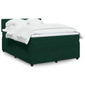 Boxspringbett mit Matratze Dunkelgrün 140x190 cm Samt