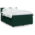 Boxspringbett mit Matratze Dunkelgrün 140x190 cm Samt