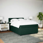 Boxspringbett mit Matratze Dunkelgrün 140x190 cm Samt