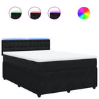 Boxspringbett mit Matratze Schwarz 140x190 cm Samt
