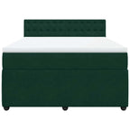 Boxspringbett mit Matratze Dunkelgrün 140x190 cm Samt