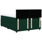 Boxspringbett mit Matratze Dunkelgrün 140x200 cm Samt