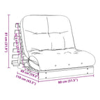 Futon Schlafsofa mit Matratze Weiß 80x206x11 Massivholz Kiefer