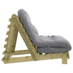 Futon Schlafsofa mit Matratze 80x206x11 Kiefernholz Imprägniert