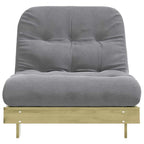 Futon Schlafsofa mit Matratze 90x206x11 Kiefernholz Imprägniert
