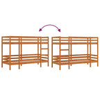 Etagenbett Wachsbraun 80x200 cm Massivholz Kiefer