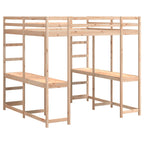 Hochbett mit Schreibtisch & Leiter 180x200 cm Massivholz Kiefer