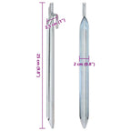 Zeltheringe 24 Stk. V-Form 25 cm Ø20 mm Verzinkter Stahl