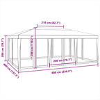 Partyzelt mit 10 Mesh-Seitenteilen Weiß 6x4 m HDPE