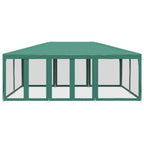 Partyzelt mit 10 Mesh-Seitenteilen Grün 6x4 m HDPE