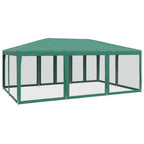 Partyzelt mit 10 Mesh-Seitenteilen Grün 6x4 m HDPE