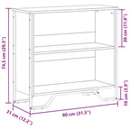 Bücherregal Räuchereiche 80x31x74,5 cm Holzwerkstoff