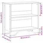 Bücherregal Braun Eichen-Optik 80x31x74,5 cm Holzwerkstoff