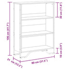 Bücherregal Räuchereiche 80x31x106 cm Holzwerkstoff