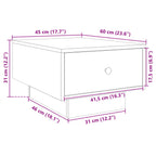 Couchtisch Betongrau 60x45x31 cm Holzwerkstoff