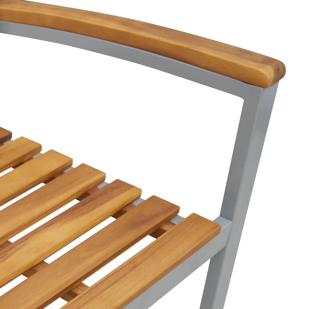 Garten Essgruppe 5 pcs Grau Massivholz Akazie
