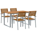Garten Essgruppe 5 pcs Grau Massivholz Akazie