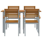 Garten Essgruppe 5 pcs Grau Massivholz Akazie
