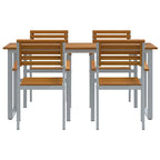 Garten Essgruppe 5 pcs Grau Massivholz Akazie