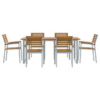 Garten Essgruppe 7 pcs Grau Massivholz Akazie