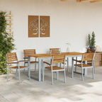 Garten Essgruppe 7 pcs Grau Massivholz Akazie