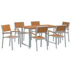 Garten Essgruppe 7 pcs Grau Massivholz Akazie