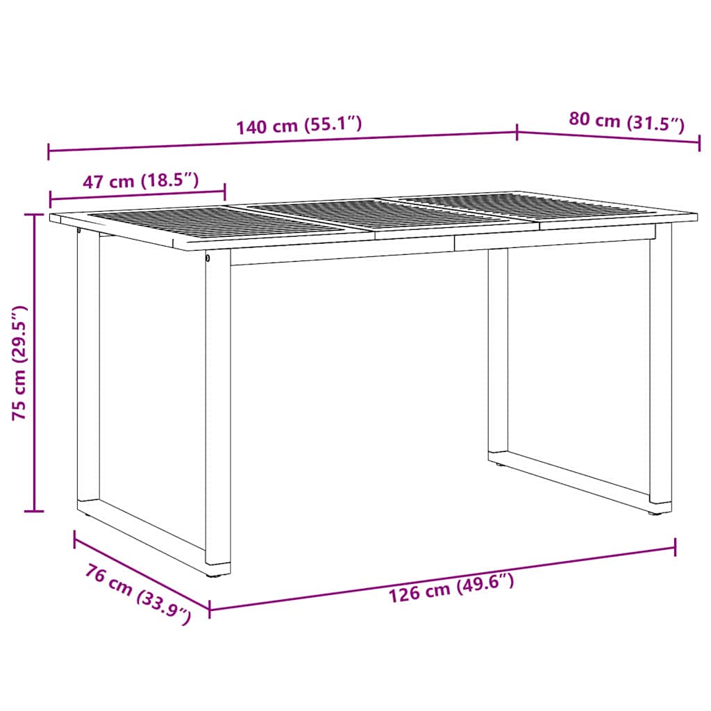 Garten Essgruppe 7 pcs Grau Massivholz Akazie