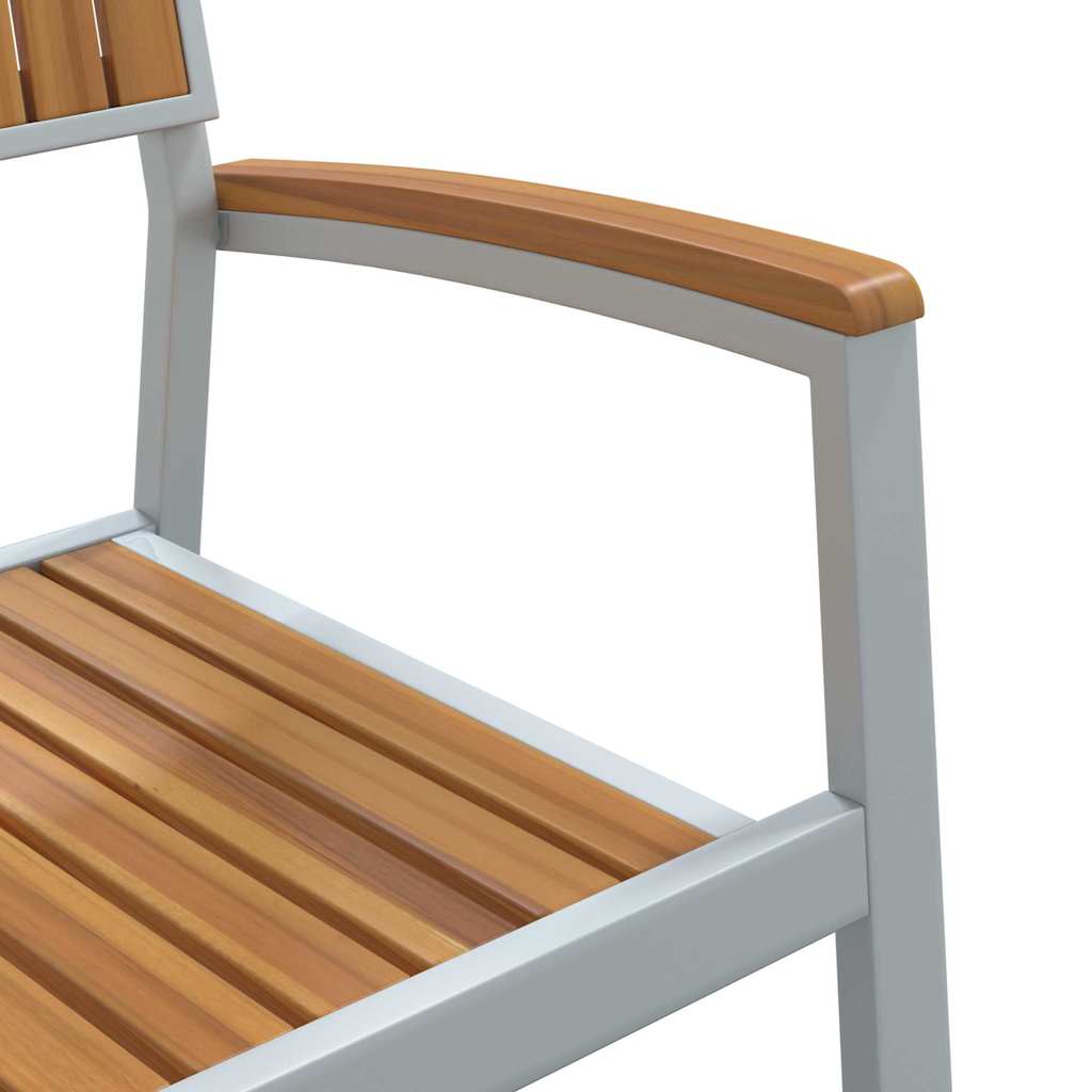 Garten Essgruppe 9 pcs Grau Massivholz Akazie