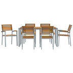 Garten Essgruppe 7 pcs Grau Massivholz Akazie