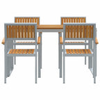 Garten Essgruppe 5 pcs Grau Massivholz Akazie