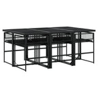 7-tlg. Garten-Essgruppe Schwarz Poly Rattan