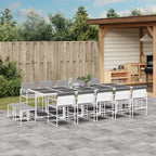 15-tlg. Garten-Essgruppe mit Kissen Weiß Textilene