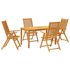 5-tlg. Garten-Essgruppe 140x80x74 cm Massivholz Akazie