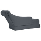 Chaiselongue mit Nackenrolle Rechter Armlehne Dunkelgrau Samt
