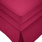 Chaiselongue mit Nackenrolle und Rechter Armlehne Weinrot Samt