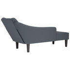 Chaiselongue mit Rechter Armlehne Dunkelgrau Samt