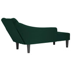 Chaiselongue mit Rechter Armlehne Dunkelgrün Samt