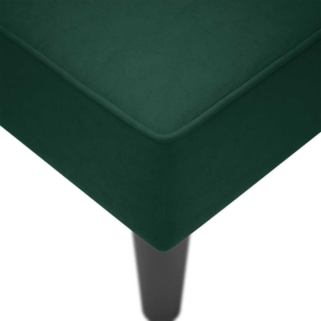 Chaiselongue mit Rechter Armlehne Dunkelgrün Samt