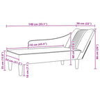 Chaiselongue mit Rechter Armlehne Schwarz Samt