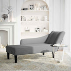 Chaiselongue mit Rechter Armlehne Dunkelgrau Stoff