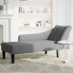 Chaiselongue mit Rechter Armlehne Dunkelgrau Stoff