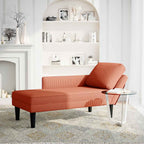 Chaiselongue mit Kissen Rot-orange Cordstoff