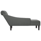 Chaiselongue mit Kissen und Rechter Armlehne Dunkelgrau Stoff