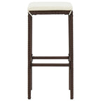 5-tlg. Gartenbar-Set Braun Massivholz Akazie und Poly Rattan
