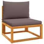3-tlg. Gartensofa-Set mit Kissen Holz Akazie & Seil