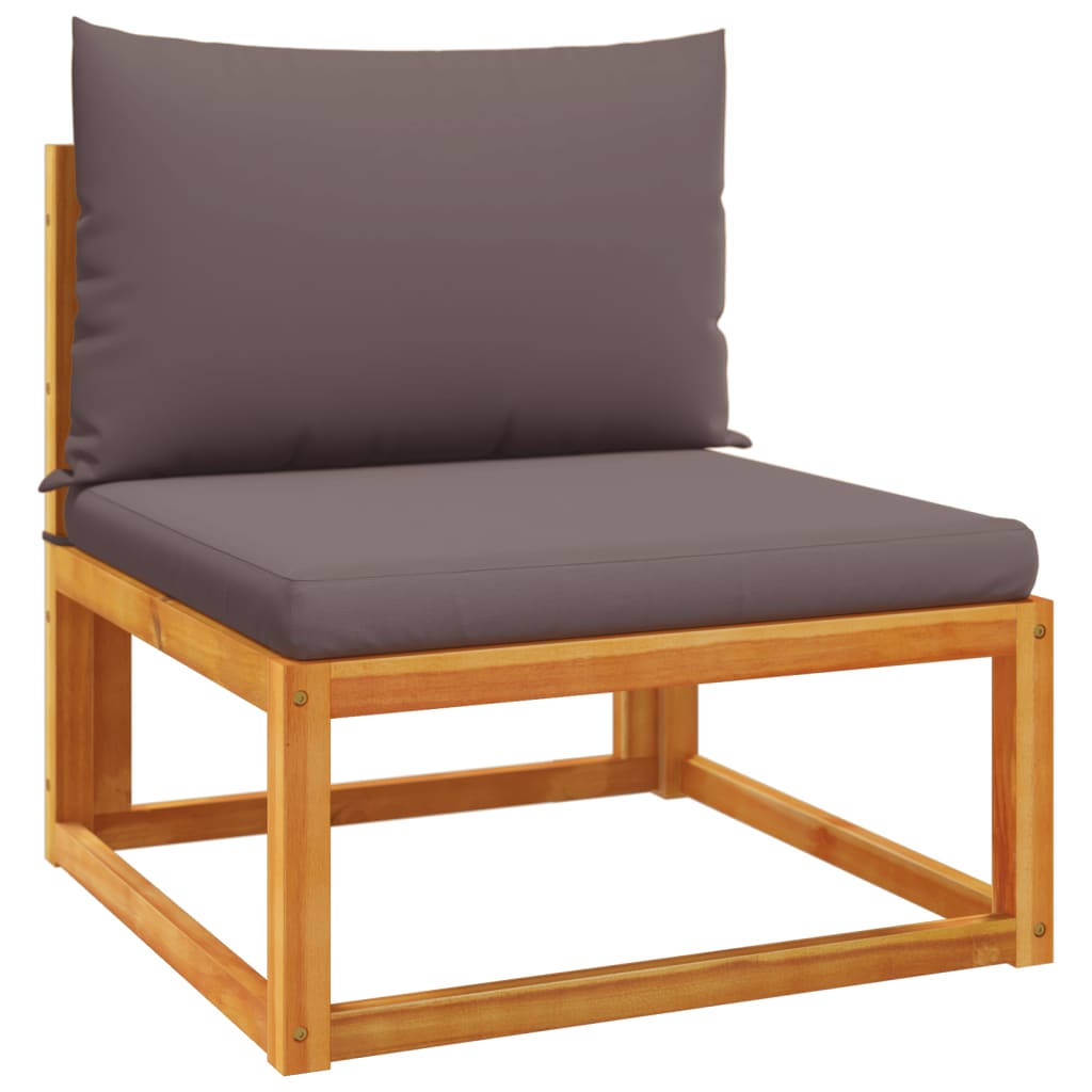 3-tlg. Gartensofa-Set mit Kissen Holz Akazie & Seil