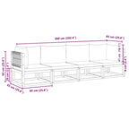 4-tlg. Gartensofa-Set mit Kissen Holz Akazie & Seil