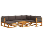 8-tlg. Gartensofa-Set mit Kissen Holz Akazie & Seil