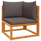6-tlg. Gartensofa-Set mit Kissen Holz Akazie & Seil