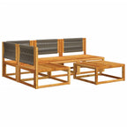 5-tlg. Gartensofa-Set mit Kissen Holz Akazie & Seil